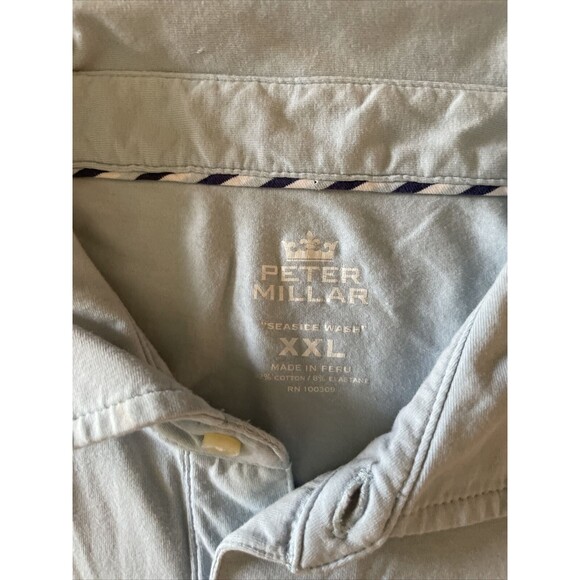 Peter Millar Polo Shirt Mens XXL Seaside Wash Blue Quail Hollow Embroidered PGA - Picture 3 of 8